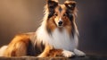 Luxurious Collie Portrait: Soft Edges, Blurred Details, And Sunrays