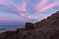 Stunning shot of a beautiful skyscape from a sea coast in Malibu, Califonia Royalty Free Stock Photo