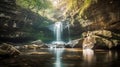 Dreamy Waterfall in Rocky Gorge