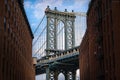 Stunning shot of the iconic Brooklyn Bridge in New York City