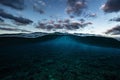 Stunning shot of a powerful wave of water viewed from underwater