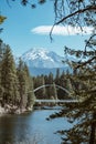 Stunning shot of the Wagon Creek pedestrian bridge in Siskia County, California Royalty Free Stock Photo