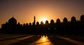 Mosque Silhouette at Sunset Royalty Free Stock Photo