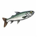 Stunning Silver And Green Shad Drawing: A Captivating Blend Of Realism And Simplicity