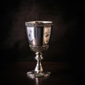 A stunning silver Kiddush cup used to sanctify wine during Shabbat and holidays