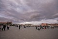 Stunning sky at dusk over the famous Jemaa el fna