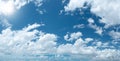 Stunning skyscape with cumulus clouds. Cloudy sky panorama Royalty Free Stock Photo