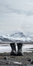 Stunning Snow Boots: A Captivating Mountain Landscape In Kodak Ektar 100 Royalty Free Stock Photo