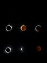 Stunning solar eclipse and blood moon in the night sky Royalty Free Stock Photo