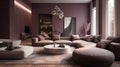 Luxury Interior Design: Mauve, Taupe, and White with Shiny Walls and Award-Winning Bionic Elements