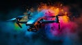 Vibrant Drone Explosion: Award-Winning Photoshoot with A9