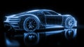 The Ultimate in Modern Design: A Glowing Wireframe of a Futuristic Sports Car