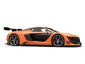 Stunning sports car - willpower orange and black colors Royalty Free Stock Photo