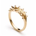 Elaborated Gold Wedding Band With Rococo Ornamental Details