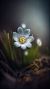 A Stunning Spring Flower in The Grass Bokeh Background AI Generative