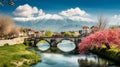 Stunning spring view of Old Mes Bridge