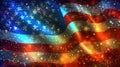 USA Flag Fireworks: A Patriotic Display for Independence Day - Stock Photo Royalty Free Stock Photo