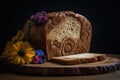 Artistic Bread Slice with Floral Patterns (AI Generated