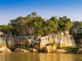 Stunning stone formations reflected on Manambolo river, Tsingy de Bemaraha Strict Nature Reserve, Madagascar