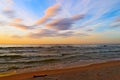 Stunning stratus cloud formations at sunset over the Baltic sea.