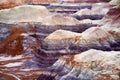 Stunning striped purple sandstone formations of Blue Mesa badlands in Petrified Forest National Park Royalty Free Stock Photo