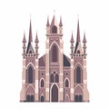 Majestic architectural design of a gothic cathedral with intricate details and towers Royalty Free Stock Photo