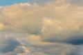 Stunning summer cloud scape - beautiful clouds floating across sky to change weather. Natural meteorology abstract background