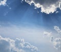 Stunning Summer Sky: Fluffy clouds floating in the azure sky Royalty Free Stock Photo