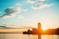 Stunning summer sunset over Lake Geneva Royalty Free Stock Photo