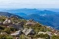 Stunning summit of Mount Wellington overlooking hills around Hobart Royalty Free Stock Photo
