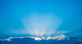Stunning Sun Rays Bursting Through Clouds Over Horizon Royalty Free Stock Photo