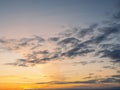 Stunning sun rise sky with clouds. Warm and cool color. Background for design and sky replacement Royalty Free Stock Photo