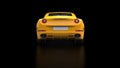 Stunning sun yellow sports car - back view Royalty Free Stock Photo