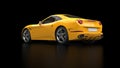 Stunning sun yellow sports car - side view Royalty Free Stock Photo