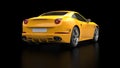 Stunning sun yellow sports car - tail view Royalty Free Stock Photo