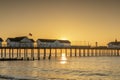 A stunning sunrise behind the pier at southwold in suffolk