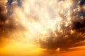 Stunning sunrise with fantastic sunbeam Royalty Free Stock Photo