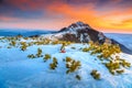 Stunning sunrise in the high mountains,Ceahlau,Carpathians,Transylvania,Romania