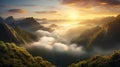 Stunning Sunrise Landscape Photography With Majestic Mountain Godrays Royalty Free Stock Photo