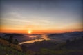 Stunning sunrise from montain in Thailand