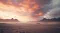 Ethereal Desert Landscape With Pink Sky - Unreal Engine Style