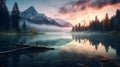 Stunning Sunrise Over Crescent Lake: Captivating High-resolution Photography