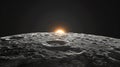 Stunning Sunrise Over Moon\'s Surface: A Breathtaking View of Earth in Outer Space