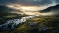 Stunning Sunrise Over Moor: Captivating Ultra Highres Photography Royalty Free Stock Photo