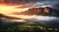 Stunning Sunrise Photography Of Majestic Tableland With Godrays