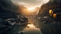 Stunning Sunrise Photography Of A Majestic Quarry With Godrays