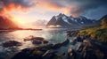 Stunning Sunrise Shoreline: Captivating High-resolution Photography Royalty Free Stock Photo