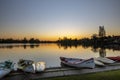 A stunning sunset on the boating lake in Thorpeness