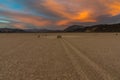 Stunning Sunset with Colorful Clouds at the Racetrack Playa in Death Valley National Park IN CALIFORNIA Royalty Free Stock Photo