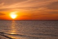 Stunning sunset on the empty beach, Cape Cod, USA Royalty Free Stock Photo